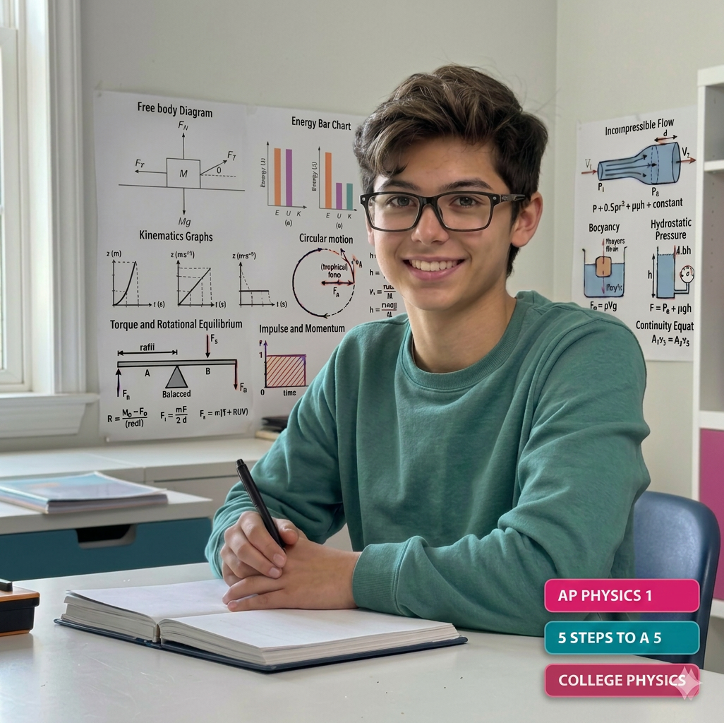 Teen student studying AP Physics 1
